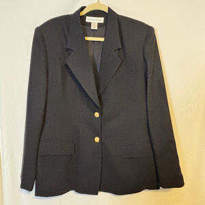 Mark Fore & Strike Wool Blazer Women’s 10 Black 100% Wool Jacket Gold Buttons